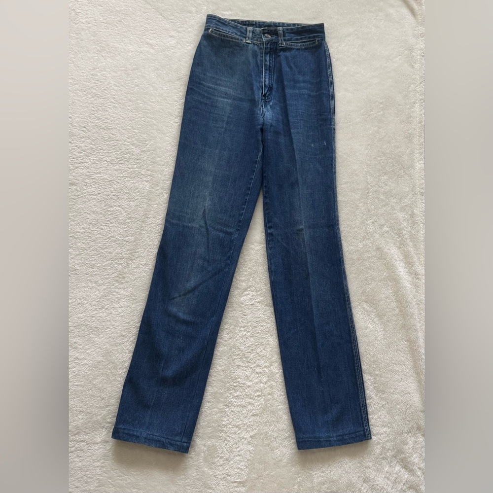 Vintage 70’s Faded Glory Jeans Puppy Dog Embroidered Pocket Size 7 Very Rare - Picture 3 of 16